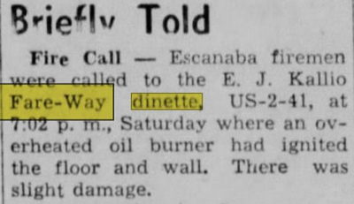 Fare-Way Dinette - May 03 1954 Article